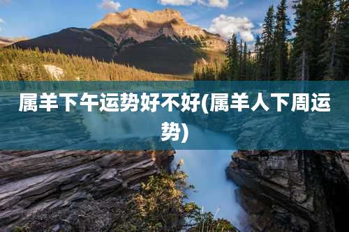 属羊下午运势好不好(属羊人下周运势)