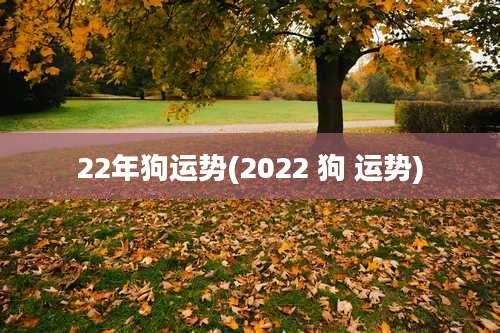 22年狗运势(2022 狗 运势)