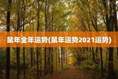 鼠年全年运势(鼠年运势2021运势)