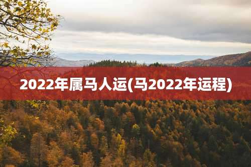 2022年属马人运(马2022年运程)