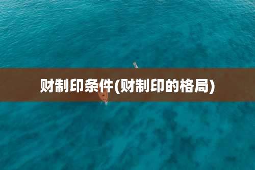 财制印条件(财制印的格局)