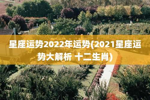 星座运势2022年运势(2021星座运势大解析 十二生肖)