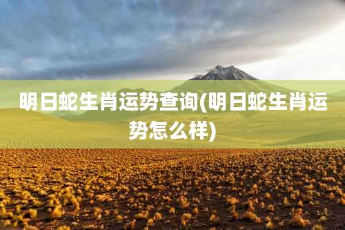 明日蛇生肖运势查询(明日蛇生肖运势怎么样)