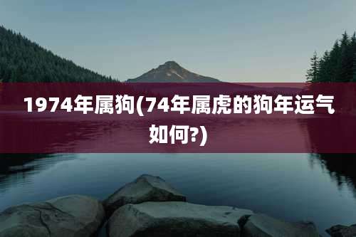 1974年属狗(74年属虎的狗年运气如何?)