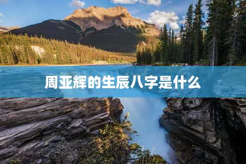 周亚辉的生辰八字是什么