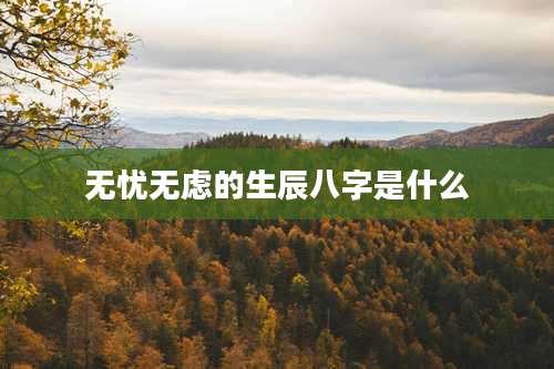 无忧无虑的生辰八字是什么