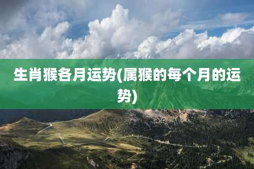 生肖猴各月运势(属猴的每个月的运势)