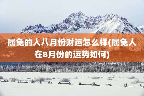 属兔的人八月份财运怎么样(属兔人在8月份的运势如何)