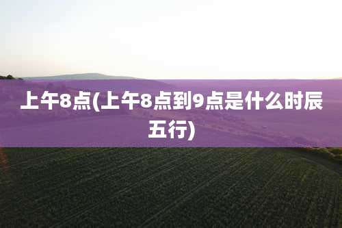 上午8点(上午8点到9点是什么时辰五行)