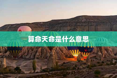 算命天命是什么意思