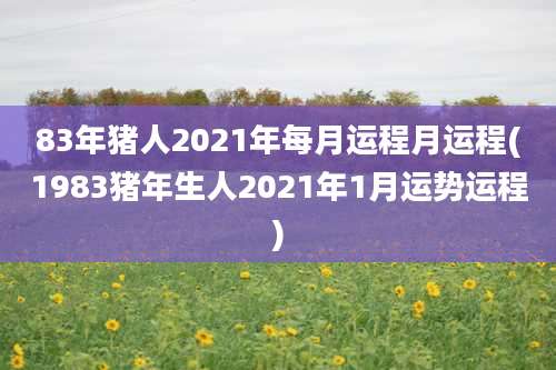 83年猪人2021年每月运程月运程(1983猪年生人2021年1月运势运程)