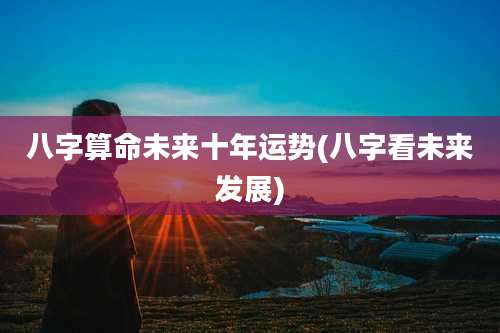 八字算命未来十年运势(八字看未来发展)