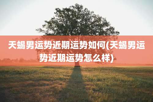 天蝎男运势近期运势如何(天蝎男运势近期运势怎么样)