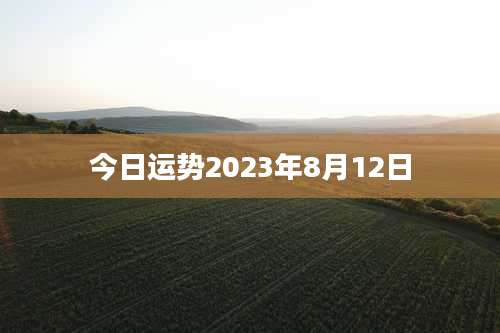 今日运势2023年8月12日