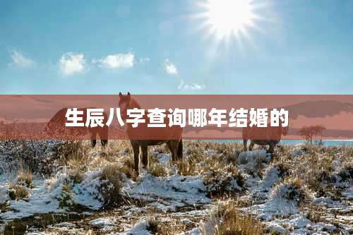 生辰八字查询哪年结婚的