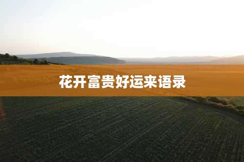 花开富贵好运来语录