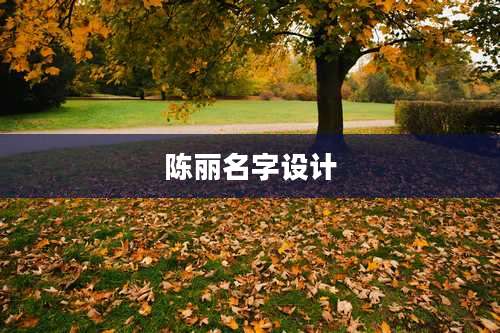 陈丽名字设计