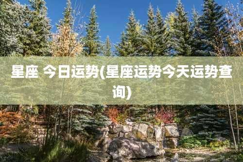 星座 今日运势(星座运势今天运势查询)