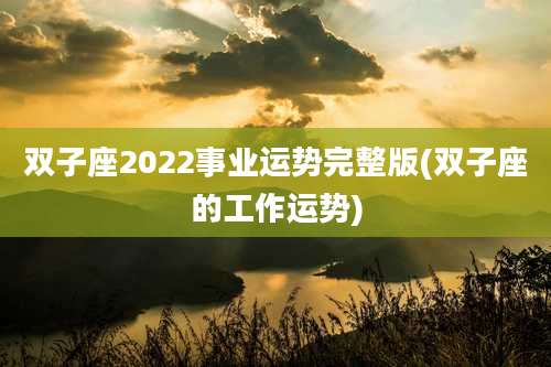 双子座2022事业运势完整版(双子座的工作运势)