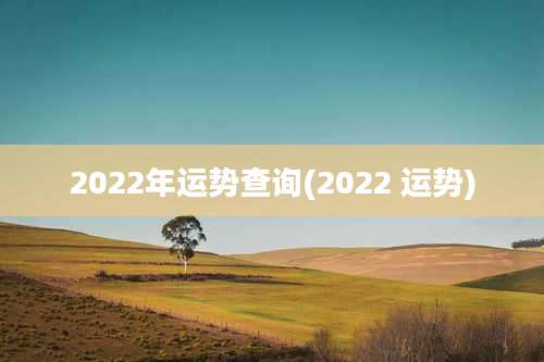 2022年运势查询(2022 运势)