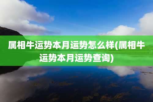 属相牛运势本月运势怎么样(属相牛运势本月运势查询)
