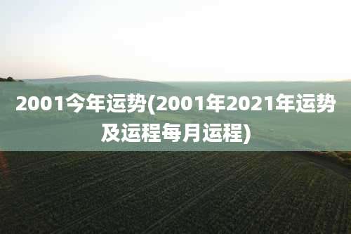 2001今年运势(2001年2021年运势及运程每月运程)