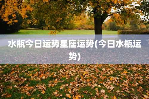 水瓶今日运势星座运势(今曰水瓶运势)