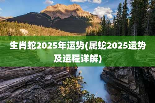 生肖蛇2025年运势(属蛇2025运势及运程详解)