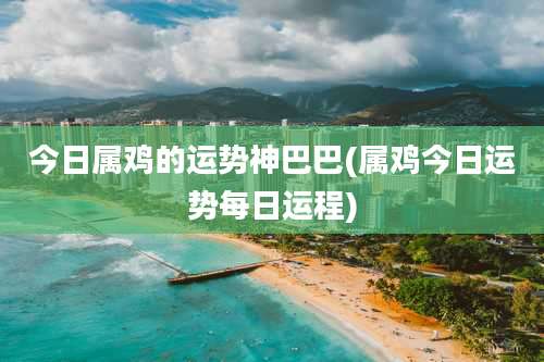 今日属鸡的运势神巴巴(属鸡今日运势每日运程)