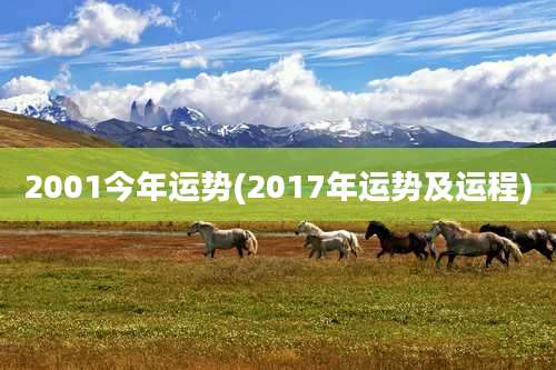 2001今年运势(2017年运势及运程)
