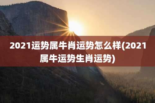 2021运势属牛肖运势怎么样(2021属牛运势生肖运势)