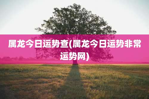 属龙今日运势查(属龙今日运势非常运势网)
