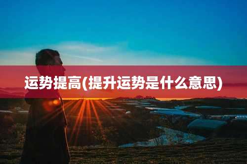 运势提高(提升运势是什么意思)