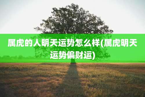 属虎的人明天运势怎么样(属虎明天运势偏财运)