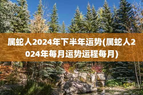 属蛇人2024年下半年运势(属蛇人2024年每月运势运程每月)
