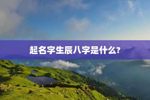 起名字生辰八字是什么?