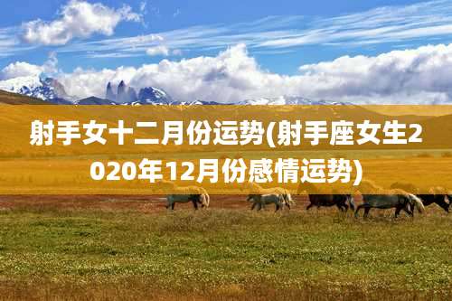 射手女十二月份运势(射手座女生2020年12月份感情运势)