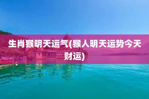 生肖猴明天运气(猴人明天运势今天财运)