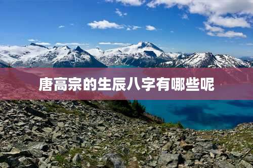 唐高宗的生辰八字有哪些呢