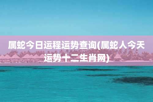 属蛇今日运程运势查询(属蛇人今天运势十二生肖网)