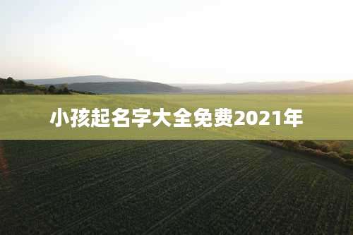 小孩起名字大全免费2021年