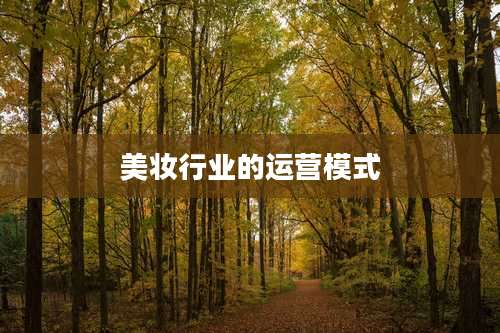 美妆行业的运营模式