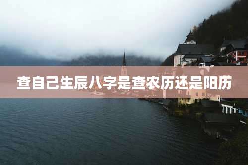 查自己生辰八字是查农历还是阳历