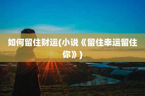 如何留住财运(小说《留住幸运留住你》)