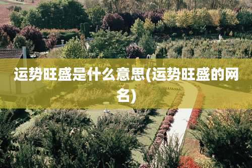 运势旺盛是什么意思(运势旺盛的网名)