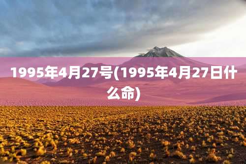 1995年4月27号(1995年4月27日什么命)