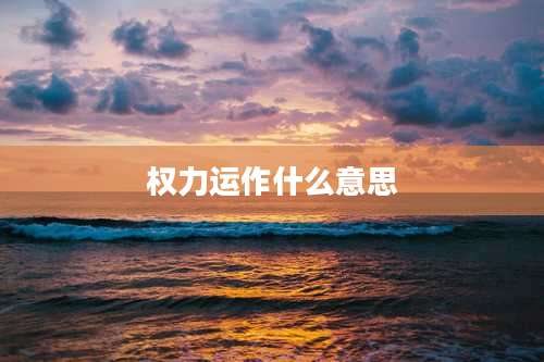 权力运作什么意思