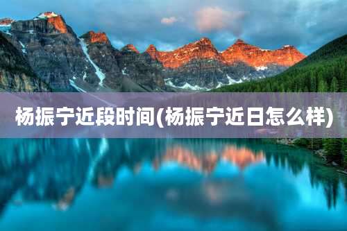 杨振宁近段时间(杨振宁近日怎么样)