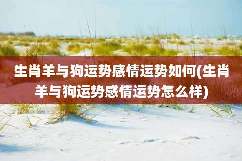 生肖羊与狗运势感情运势如何(生肖羊与狗运势感情运势怎么样)