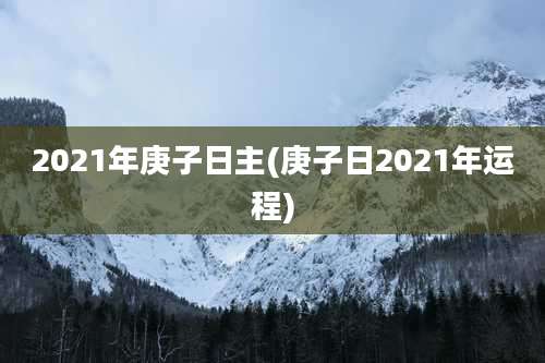 2021年庚子日主(庚子日2021年运程)